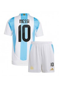 Argentina Lionel Messi #10 Babyklær Hjemme Fotballdrakt til barn Copa America 2024 Korte ermer (+ Korte bukser)